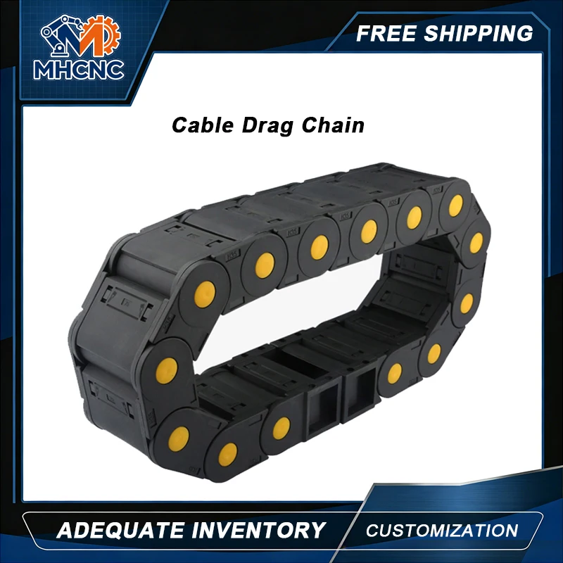 MHCNC R55-R125 Enclosed Cable Drag Chain 20x25-20x103mm Non-Opening Towline 1M Yellow Dot CNC 3D Printer Robot Automation