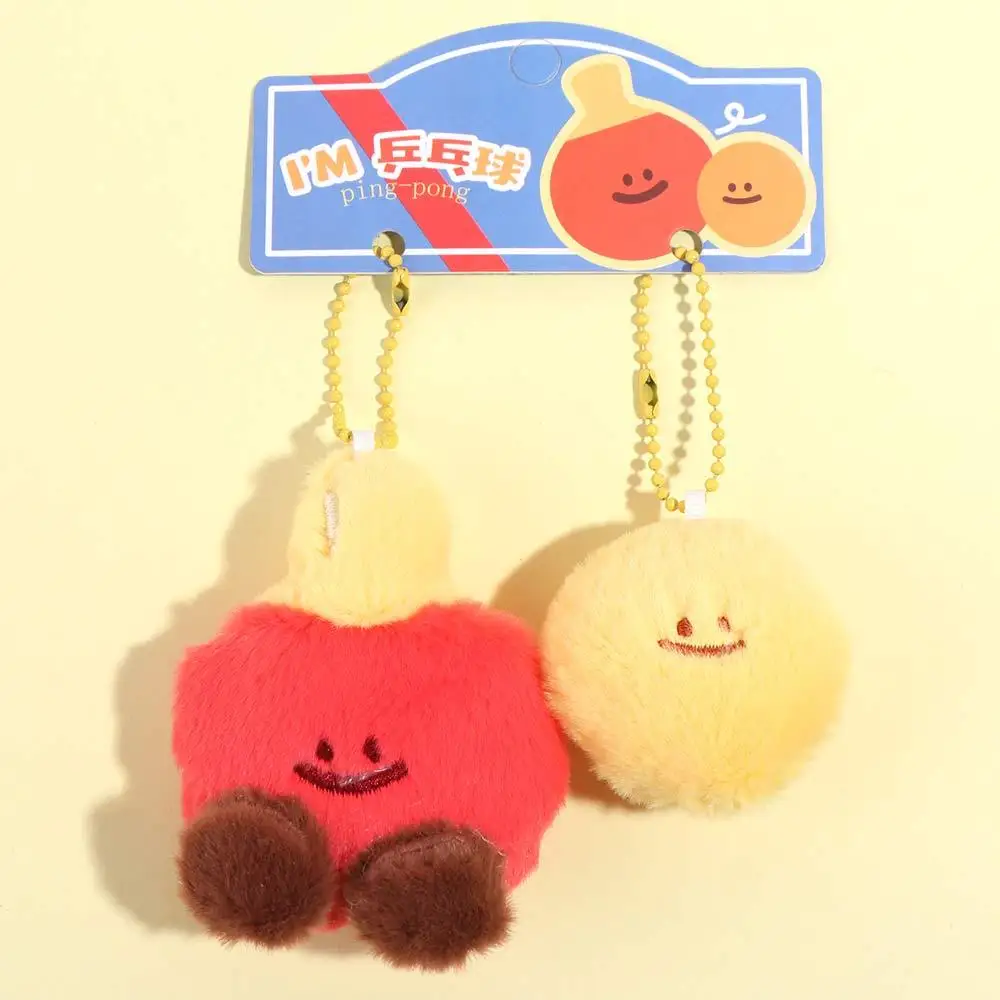 

Cute Billiards Racket Plush Pendant Plushies Tennis Table Tennis Doll Keyrings Soft Cartoon Badminton Plush Doll New Year Gift