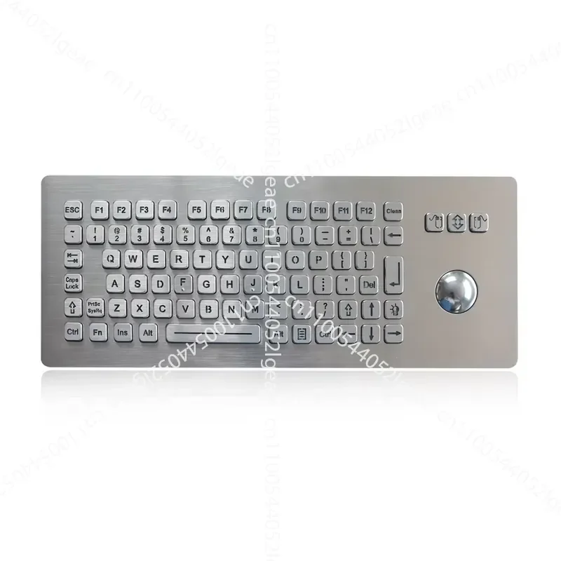 Illuminated Backlit Metal PC Keyboard with Optical Trackball and Function Keys