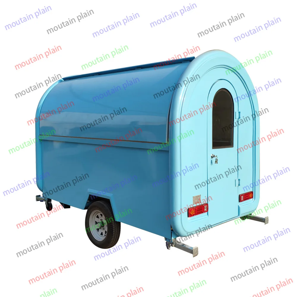 Rolling Food Cart Fast Food Sales Outdoor Kitchen Dining Car Cute Mobile Food Vending Cart