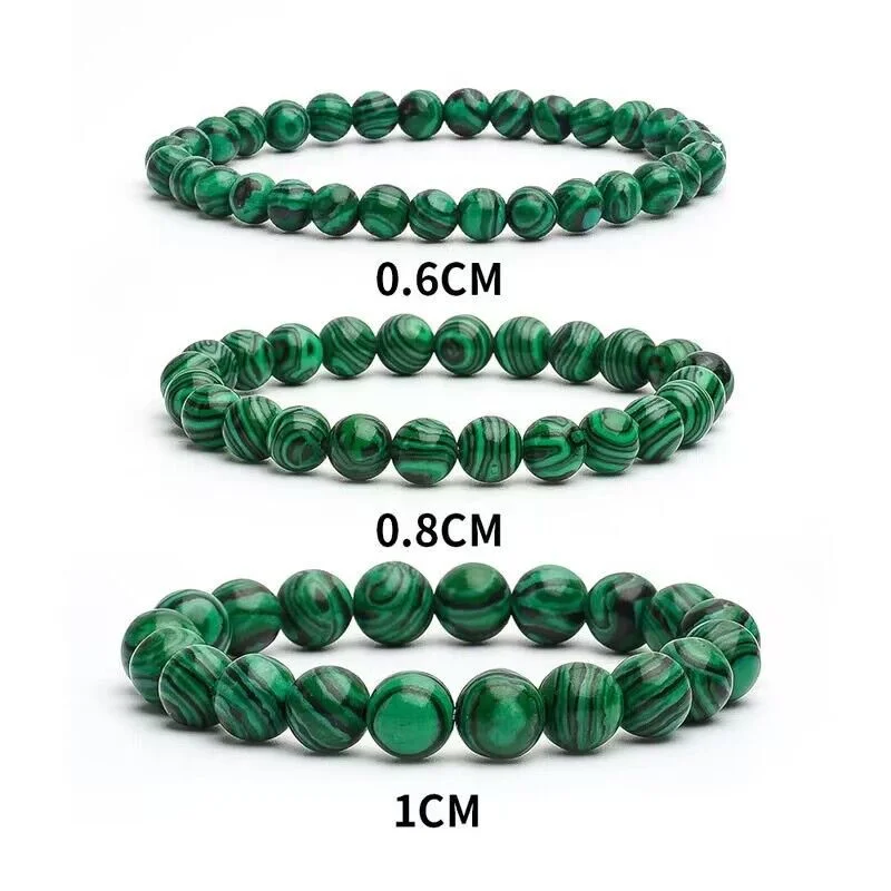 Natural Green Malachite Stone Bracelet 6/8/10mm Handmade Round Beads Bracelets Couple Energy Yoga Bracelet Men Women Jewelry Top