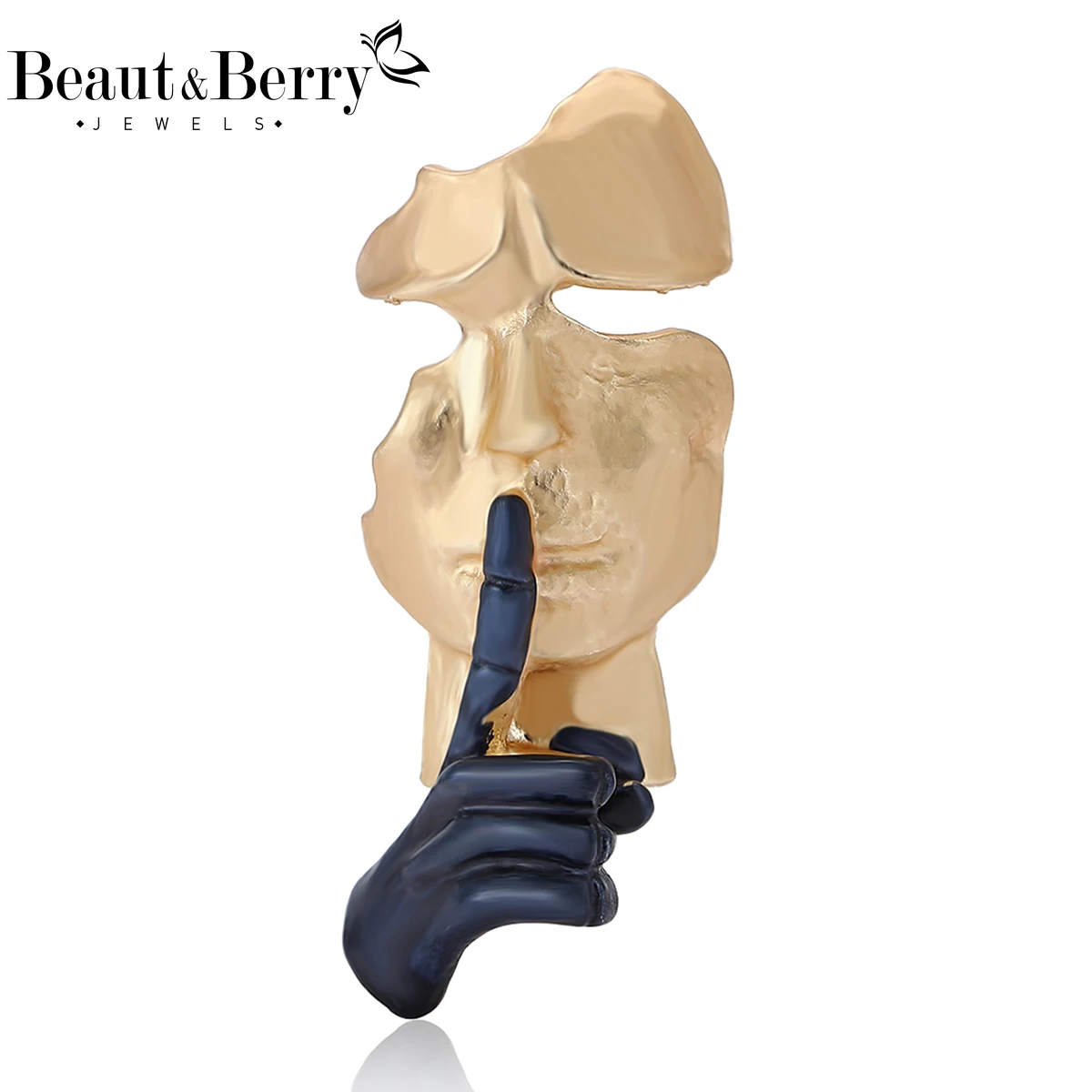 Beaut&Berry Vintage Enamel Mask Brooches for Women Unisex Figure Pins Casual Party Jewelry Accessories Gifts Decoration