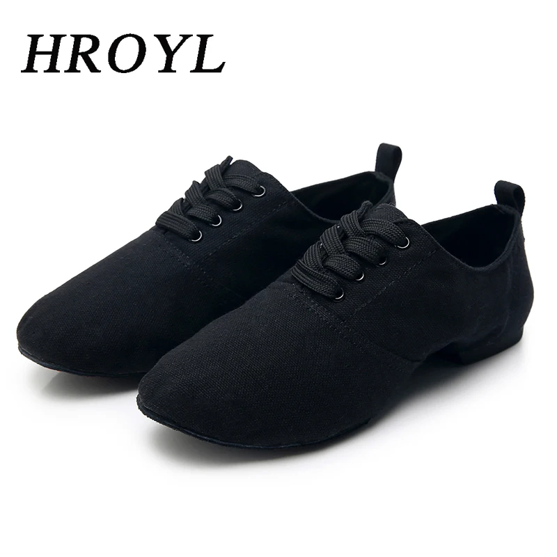 HROYL Jazz Dance Shoes Canvas Size EU34-45 Women Girls Ballroom Modern Tango Performance Practise Dancing shoes Wholesale