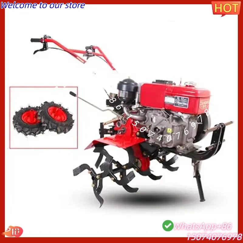 2026 Multifunctional Crawler Micro-tiller, Self-propelled Rotary Tiller, Ditching, Small Agricultural Field Management