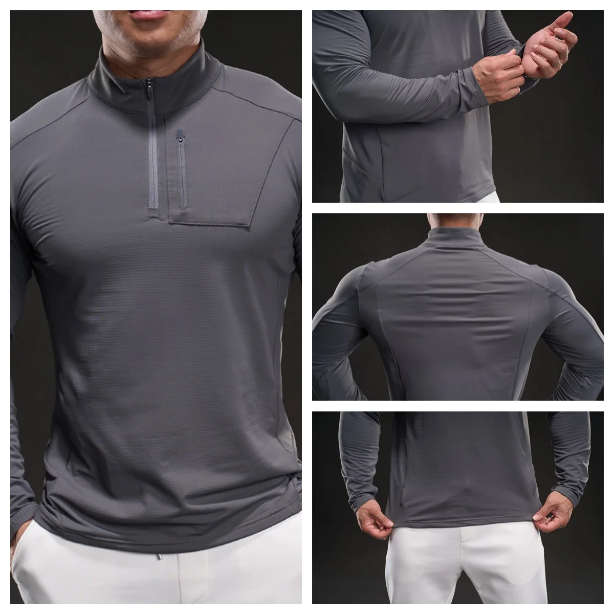 

Мужская футболка для бега, повседневная, удобная, стильная, модная, с длинным рукавом, для занятий спортом на открытом воздухе, фитнеса, велоспорта, быстросохнущая, влагоотводящая.