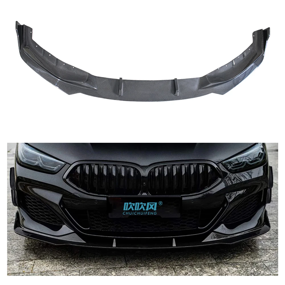 For BMW 8 Series G14 G15 2019- Dry Carbon Fiber Front Lip Separator Diffuser Front Spoiler Car Accessories Splitters WK 90-96