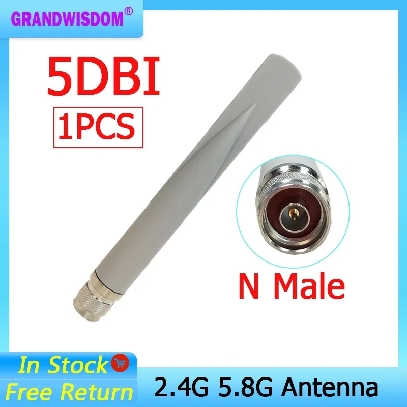 GRANDWISDOM 2.4g 5.8g antenna 5dbi sma male wlan wifi dual band antene iot module router tp link antena high gain