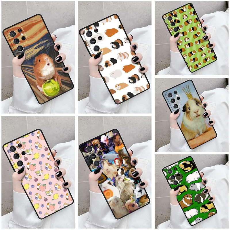 Phone Case For Samsung Galaxy S24 S23 S21fe S22 Ultra Plus Note 10 20 S8 S9 S10 Cover Cute Cartoon Guinea Pig