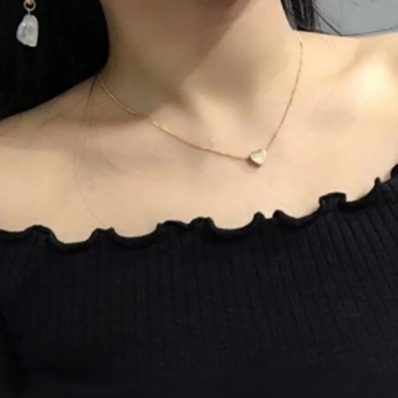 Hot Women Jewelry Simple Love Heart Silver Color Chain Choker Necklace Gold Color Tiny Infinity Necklace Jewelry Bijoux Gifts