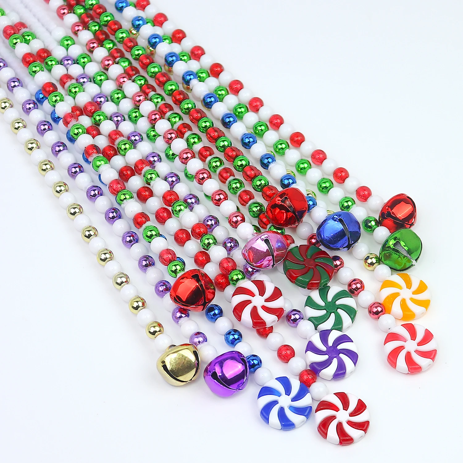 

50pcs Christmas Curly Pick Stick Curling Irons Twisted Lollipops Candies Bell Xmas Tree Decor for Home Vase Office Party Navidad