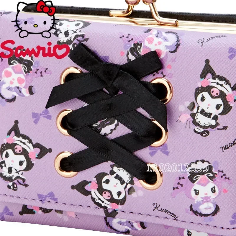  Kuromi New Women's Wallet Luxury Brand Mini Women's Coin Purse Cartoon Cute Short Fashion Girls Coin Purse Large Capacity