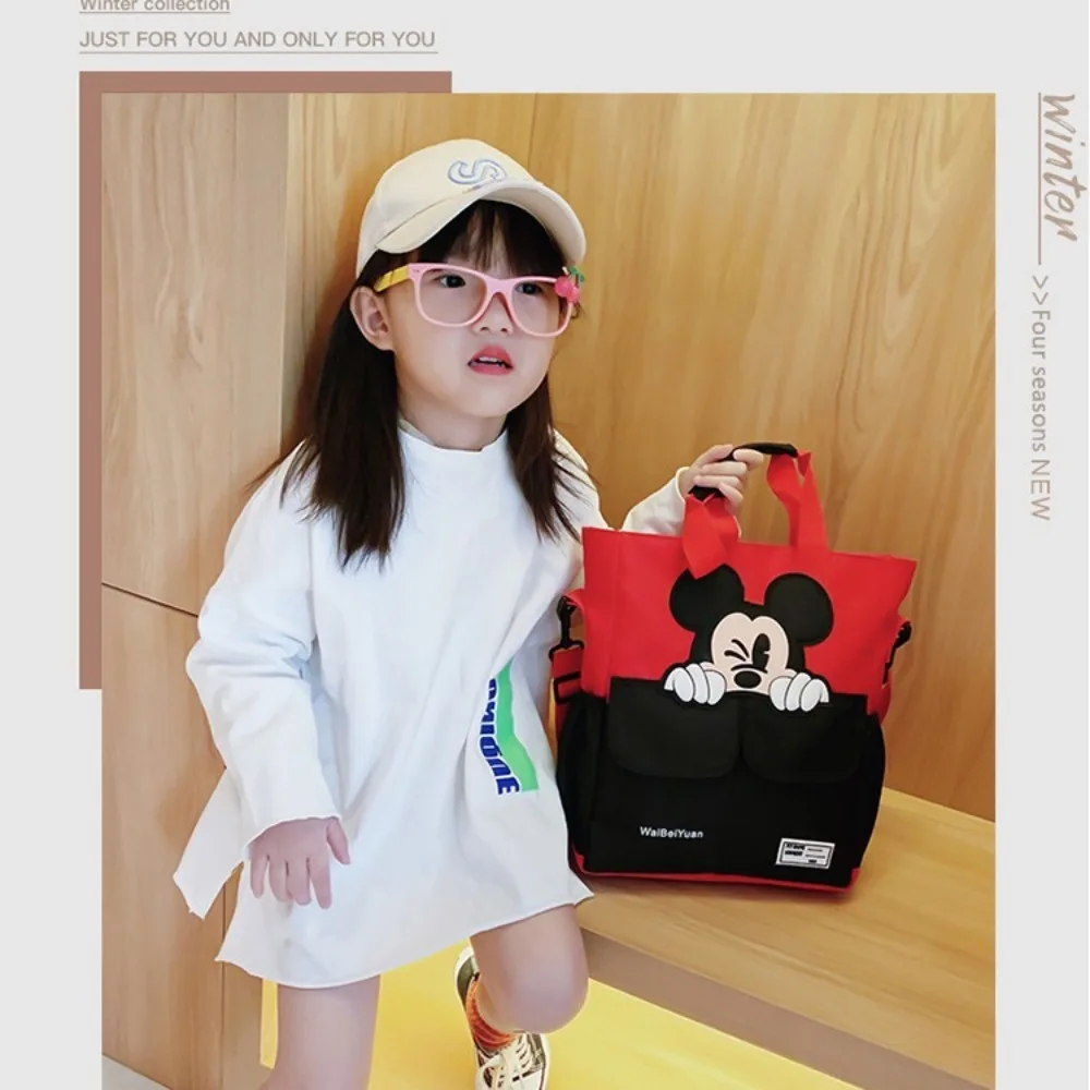 Miniso Disney Mickey Mouse Nieuwe Collegegeld Tas Basisschool Cartoon Draagbare Grote Capaciteit Schouder Crossbody Tas Cadeau