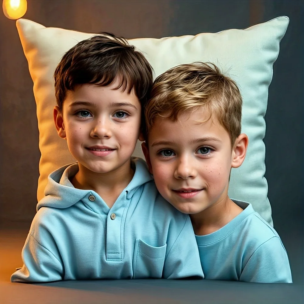 Custom Photo Print Cushion Cover Personalized Pillow Covers With Zipper Closure Polyester Fiber Modern Style for Bedroom