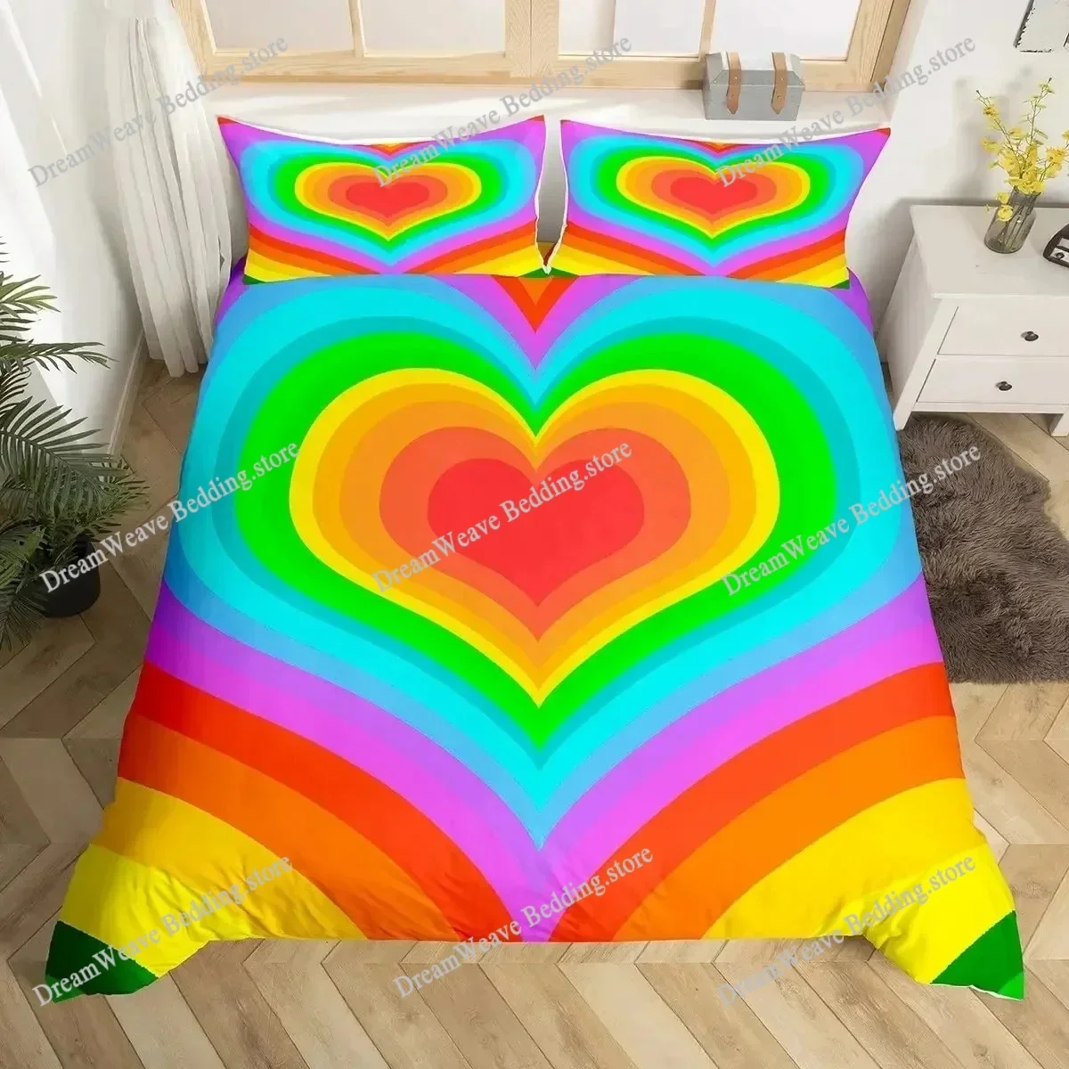 

LGBT Love Is Love Duvet Cover Sets Rainbow Bedding Set Theme Romantic Comforter Quilt Cover for Men Women Bedroom Luxury Gift963