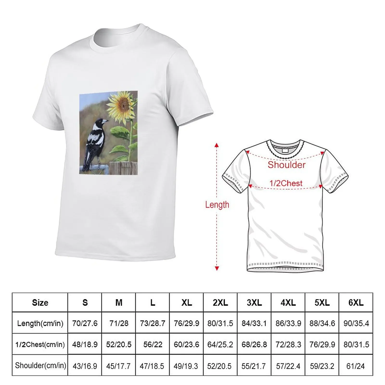 Magpie and Sunflower T-Shirt plus sizes summer 2026 men t shirt