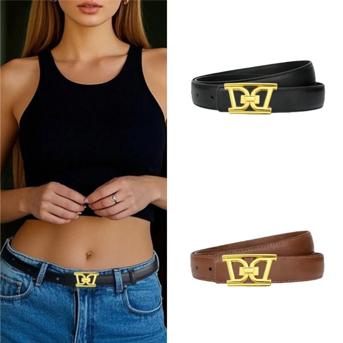 

Новый модный женский ремень: простой, универсальный дизайн, стильный пояс для джинсов и платьев, модный декоративный женский ремень