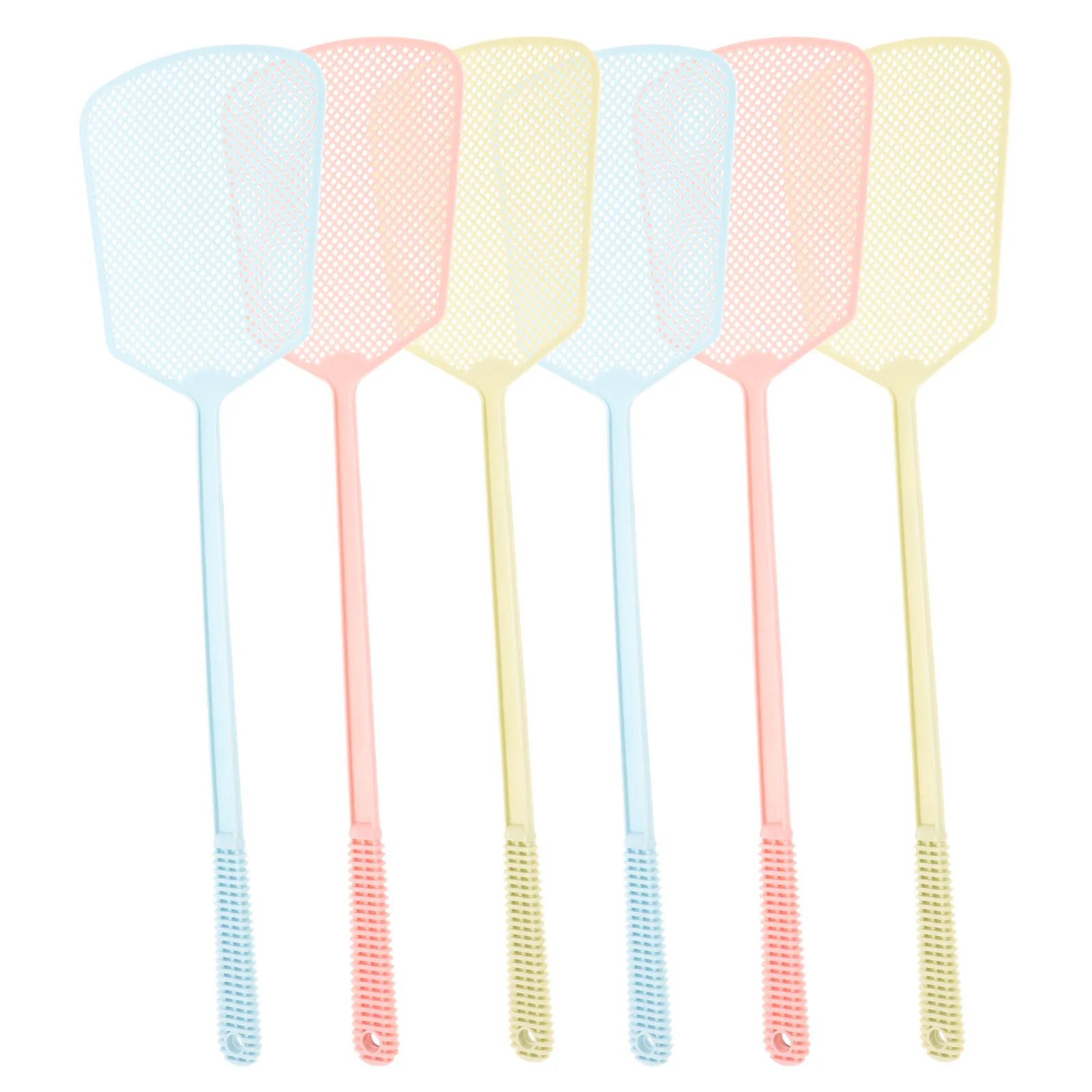 6Pcs Heavy Duty Plastic Fly Swatter with Extra Long Handle for Home Kitchen Garage Easy to Use Safe for Pets Large Head