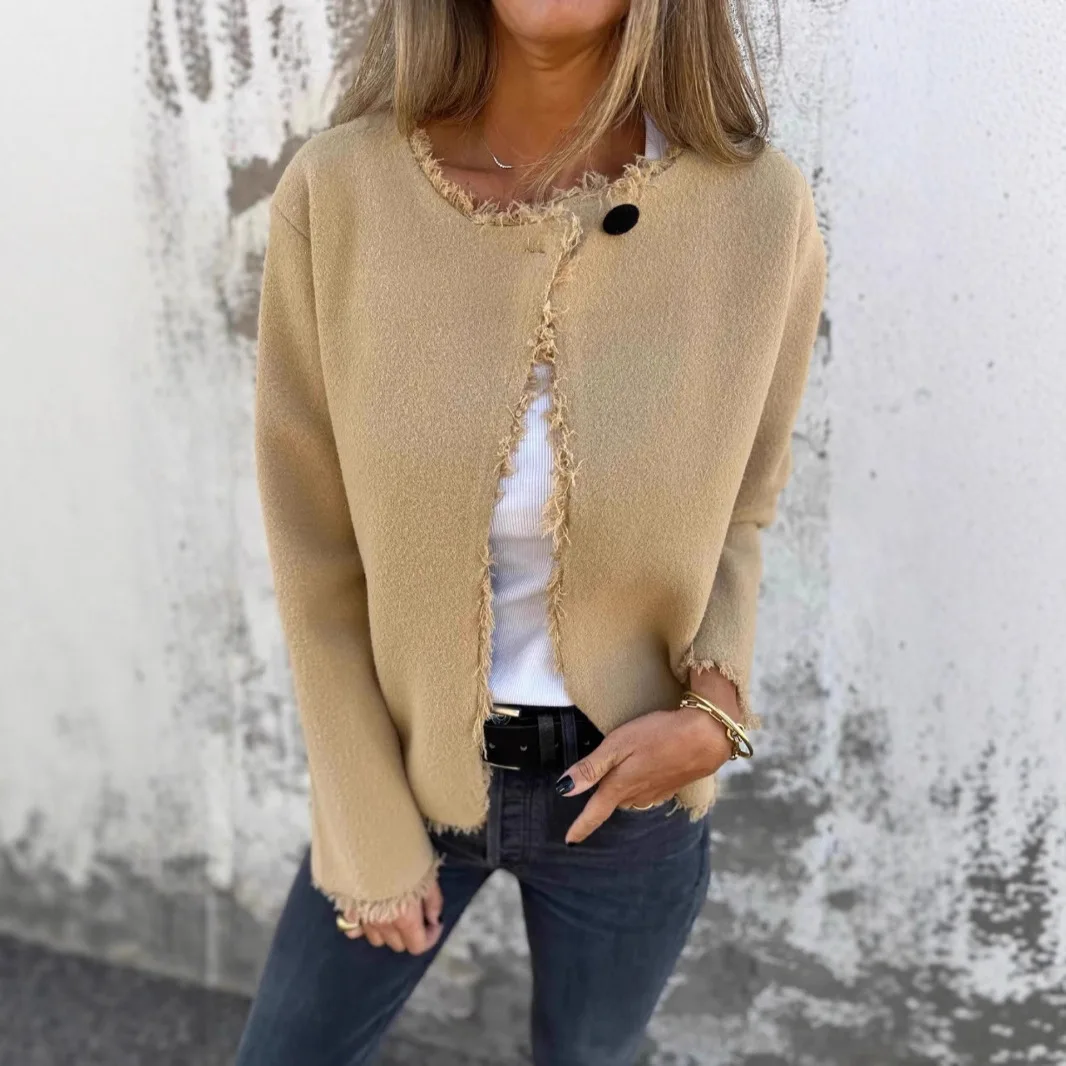 

Wool Blend Coats Womens Woolen Coat Green Winter Blended Brocade Detachable Drawstring Button-Down Double-Faced Cropped Overcoat