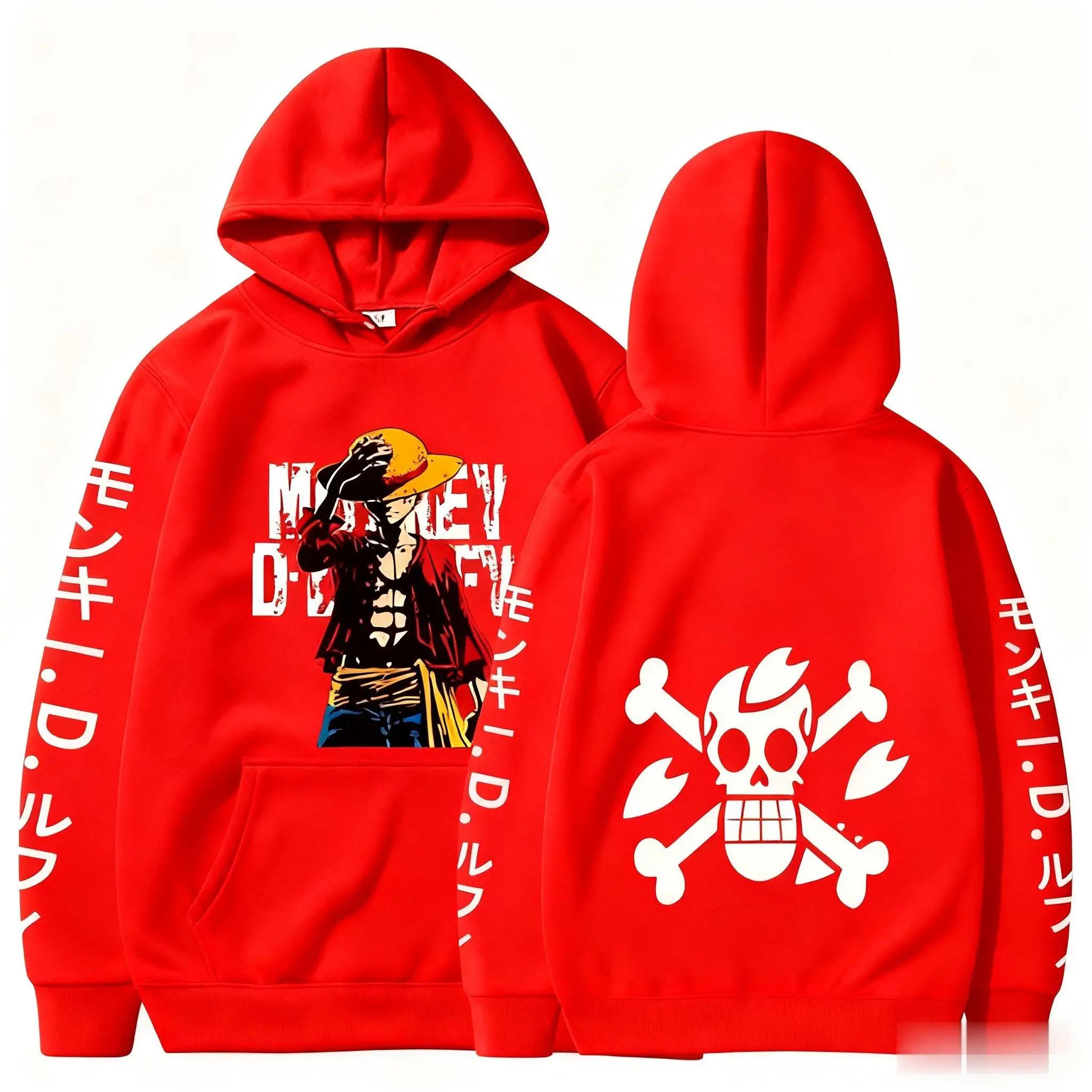 Een Stuk Anime Monkey D Luffy Hoodie Sweatshirt Mannen Vrouwen Nieuwe Cartoon Print Streetwear Cosplay Jas Casual Winter Trui