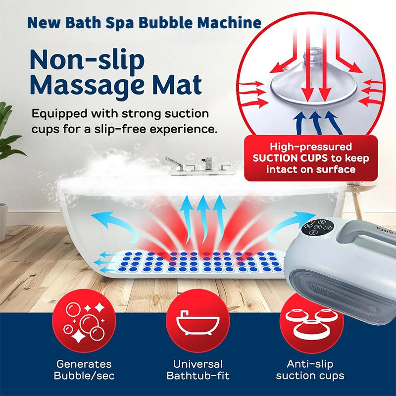 Portable Bath Jet Spa Pads With Non-Slip Suction Cups, Soft Full Body Spa Bath Massage Pads For Family Spa Experiences