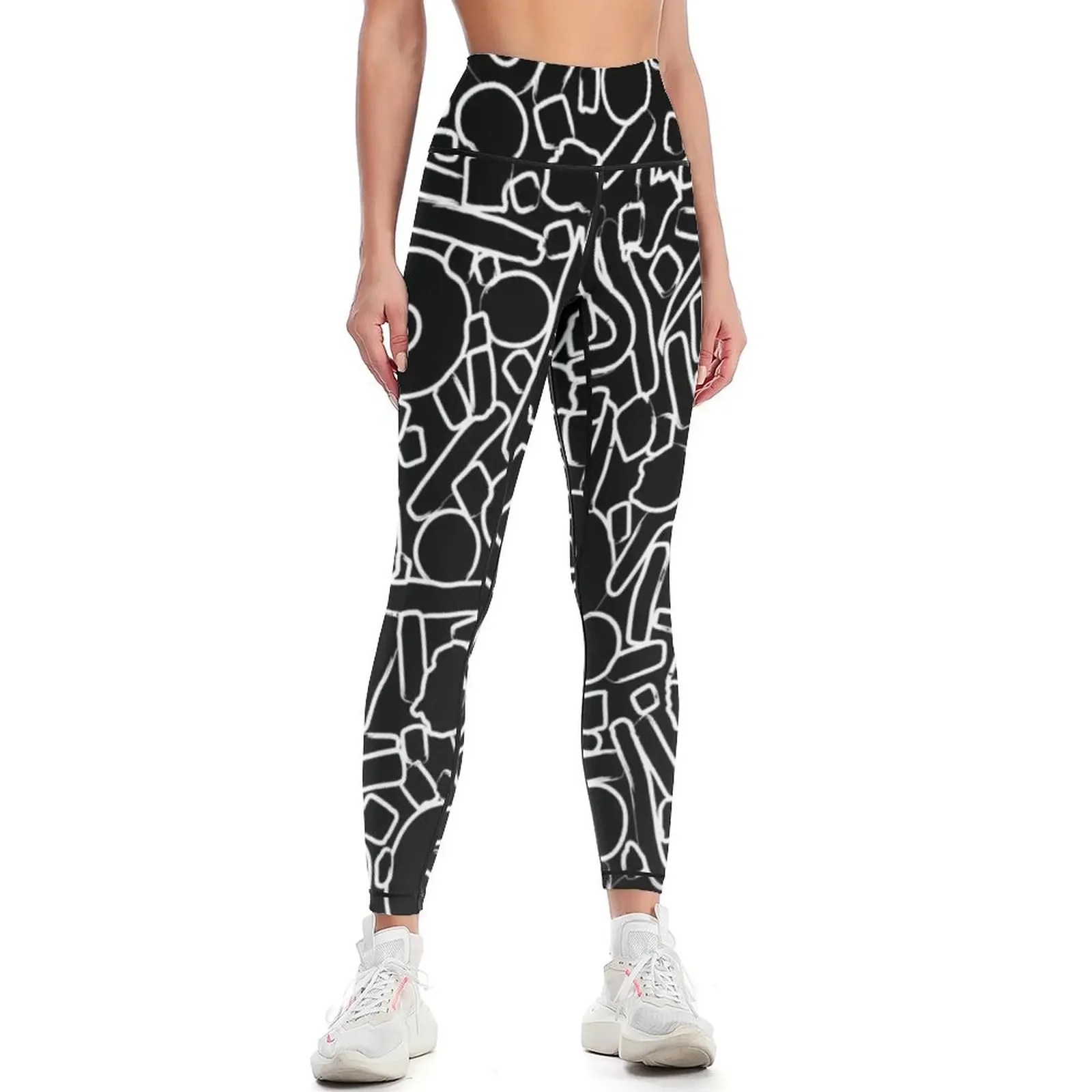 

CIRCLES IN MOTION -monochrome Leggings Sports pants woman sports woman gym sport set sports shirts gym Womens Leggings