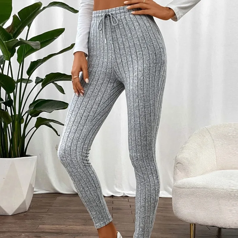 Women Striped Leggings Fitness Elastic Yoga Leggings High Waist Butt Lift Gym Trainning Tights Fashion Thread Slim Trousers