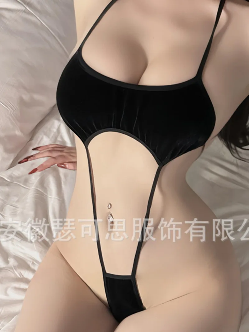 Sexy Solid Color Bodysuits Nightclub Wear Backless Deep V Suspenders Sleeveless Hanging Neck Hollow Out Bodysuits Charming 06CP