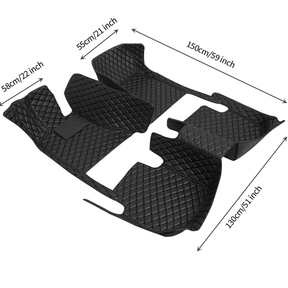 Car Floor Mats Carpet For Chrysler 300c 2011-Present LE  For Lancia For Thema 11-14 PU Leather Non-Slip Floor Liner black blue