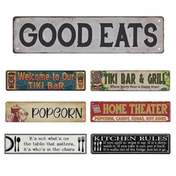 Aluminum Metal Sign Hamburg BBQ Messenger Block Kitchen Gatherings Distressed Country Rustic Sign Black Garage Bar Outdoor Decor