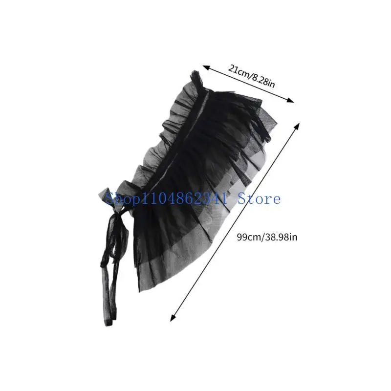 5asd Women's Cosplay Capelet Ruffled Mesh Shawls Tiered Layered Tulle Shoulder Wraps for Carnivals Party Evening Dress