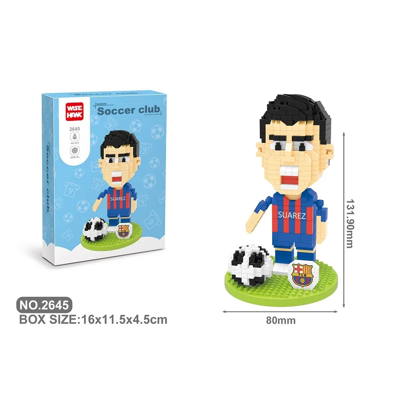 Football star Messi Character Series Model Small Particle Building Blocks Children\'s Puzzle Assembling Building Block Toy Gift