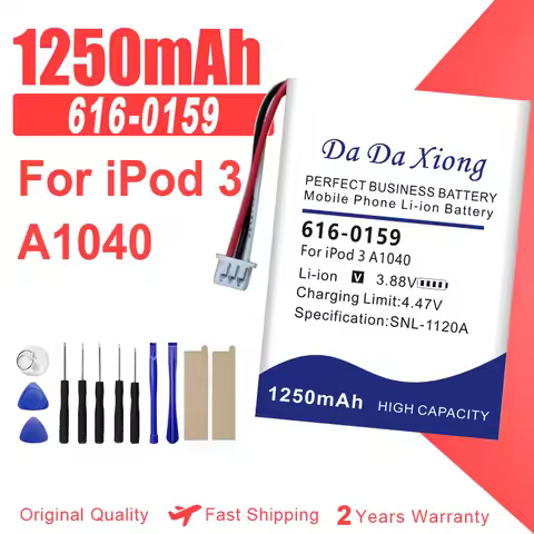 High Quality 1250mAh 616-0159 Battery for iPod 3 3G 3rd Generation A1040 High Capacity Bateria