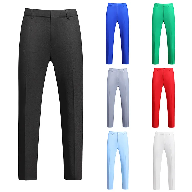 

Foreign Trade 2024 New Micro Elastic Men's Oversized Slim Fit Cropped Trousers, 7-color Solid Color Fashionable