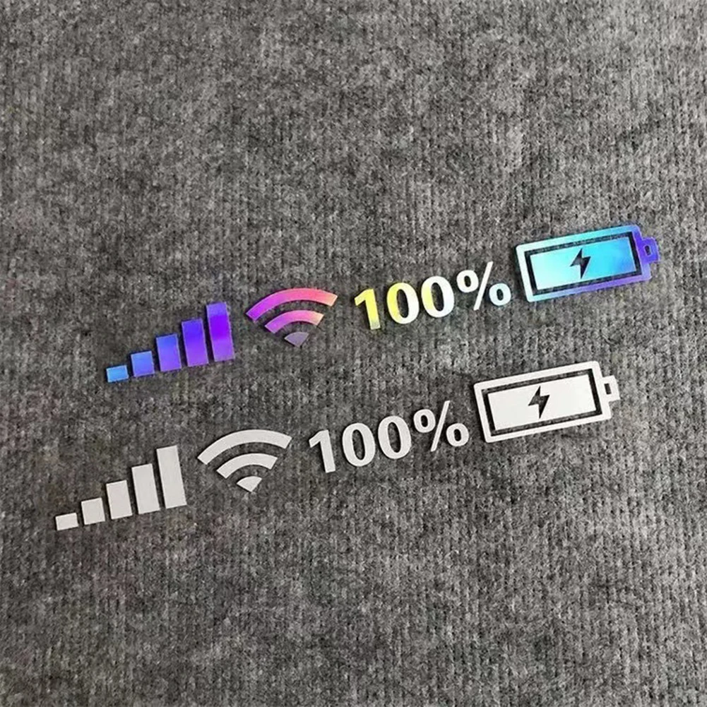 Weatherproof Vinyl Decal Self Adhesive Battery Level Sticker Reflective Wifi Signal Pattern For Auto Exterior Trim