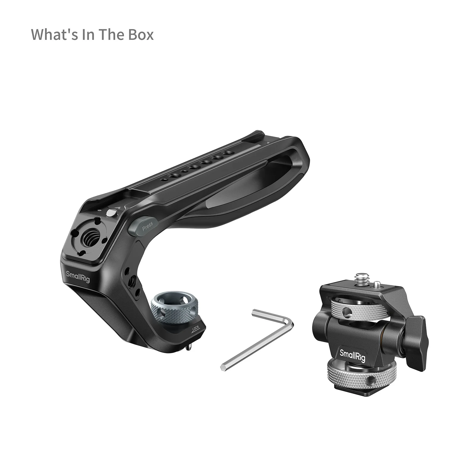 SmallRig Top Handle met ARRI-bevestigingsbeugel en cold shoe, 1/4"-20 schroefgaten, camerakooi-handgreep voor Sony, Canon en DSLR-camera's.