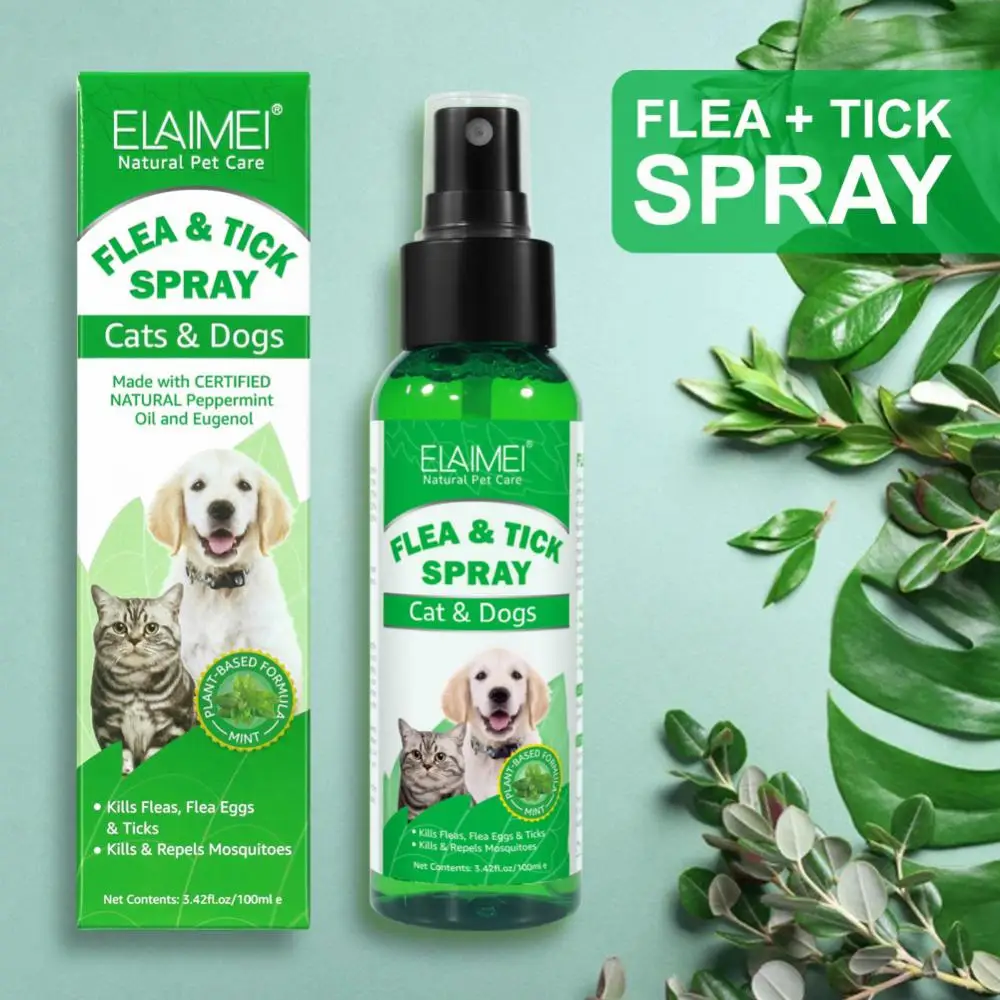 Pet Insect Repellent Spray Dog Removal Mite Cleaner Cats Dogs Body Spray Anti-flea Insect Repellent Deworming Cleaning Supplies