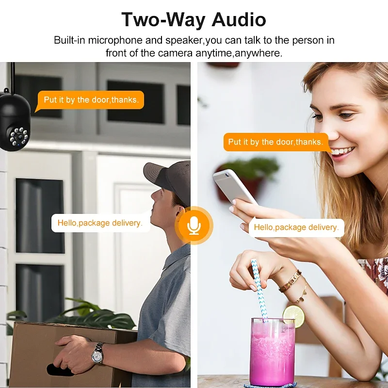 8MP 4K IP في الهواء الطلق واي فاي كاميرا مراقبة الأمن CCTV كاميرا متحركة HD اتجاهين صوت لاسلكي 1080P AI تتبع Onvif iCsee