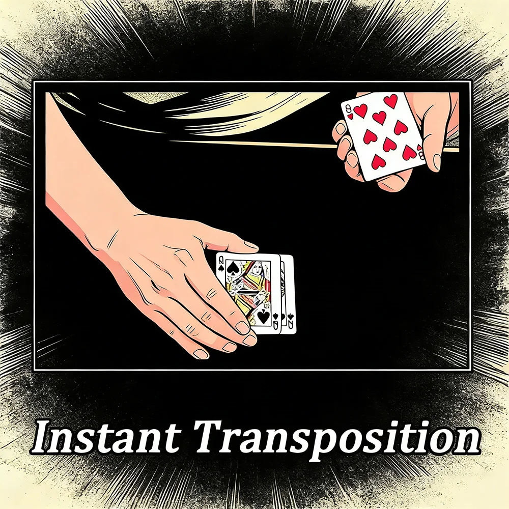 Instant Transposition Magic Tricks Playing Card Change Position Close Up Street Illusion Gimmick Mentalism Puzzle Toy Magia Card