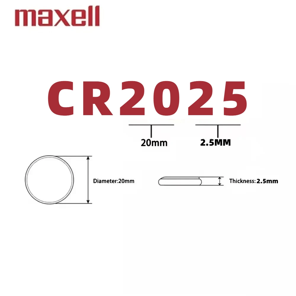 Maxell CR2025 3V Lithium Coin Battery 170mAh - 5/10/25/50/100 Pack Options DL2025 ECR2025 Button Cell for Remote Control & Mothe view 4