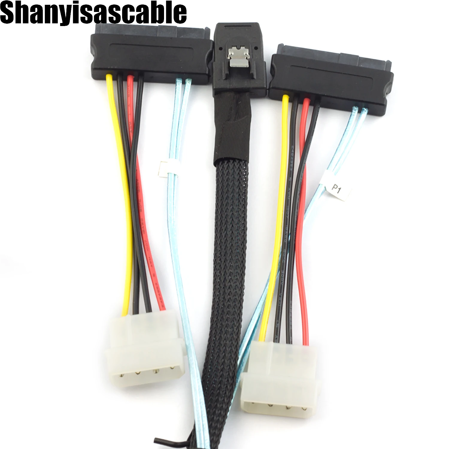 0.5M Mini SAS SFF-8087 to 2X SFF-8482 with 4P Power Two Channels Server Connection Cable