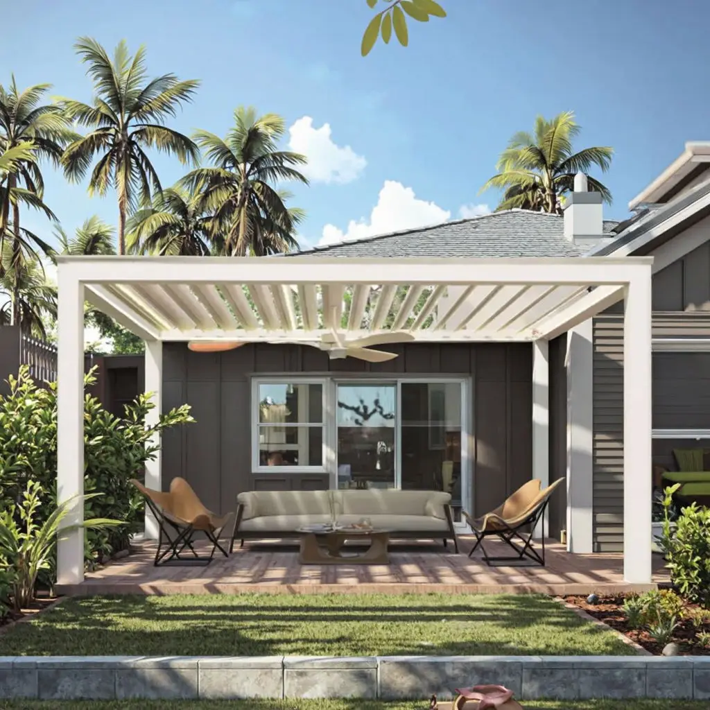 High Quality Villa Outdoor Pavilion Swimming Pool Rust Prevention Treatment Aluminum Alloy Pergola All Weather Heavy Duty Gazebo