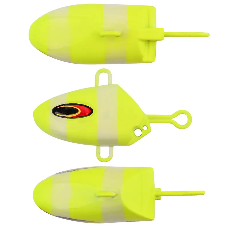 1pc Luminous Bait 100g Slow-Shaking Squid Metal Head Skirt Bait For Deep Sea Saltwater Boat Fishing Tuna Grouper Fishing Bait