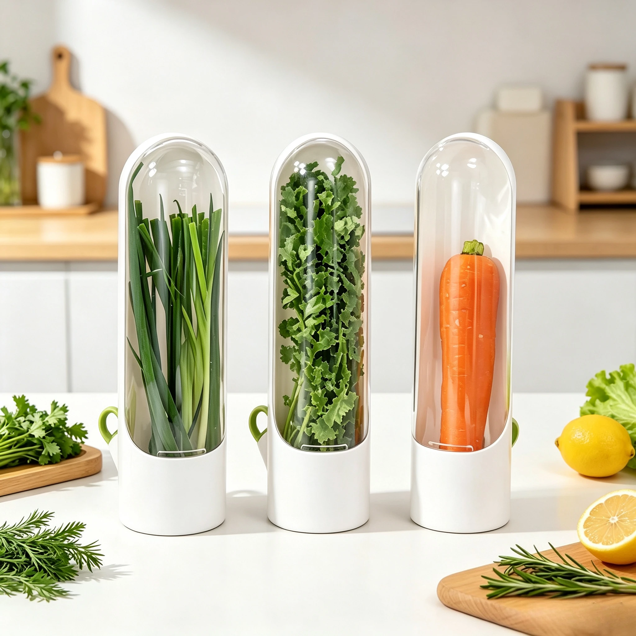 New Herb Storage Container for Refrigerator,Vegetable Preserver Cup, Helps Keep Mint, Cilantro and Parsley Fresh for Longer Time