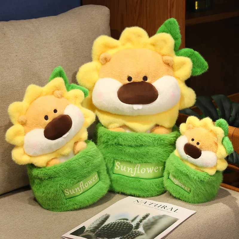 Jogo de Bonecas Vegetais e Animais, Macio, 25-45cm, Verde, Panela, Hamster, Girassol, Almofadas, Natal, Presente de Aniversário, Decoração