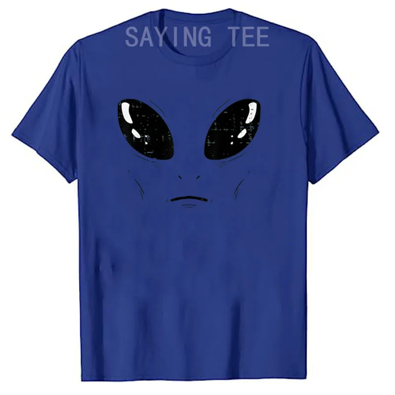 Alien-Gesicht Weltraum Lustiges Halloween-Kostüm Herren Damen Jungen T-Shirt Y2k UFO Alien Cosplay Halloween-Party-Kleidung Persönlichkeits-Outfit – Detail 5