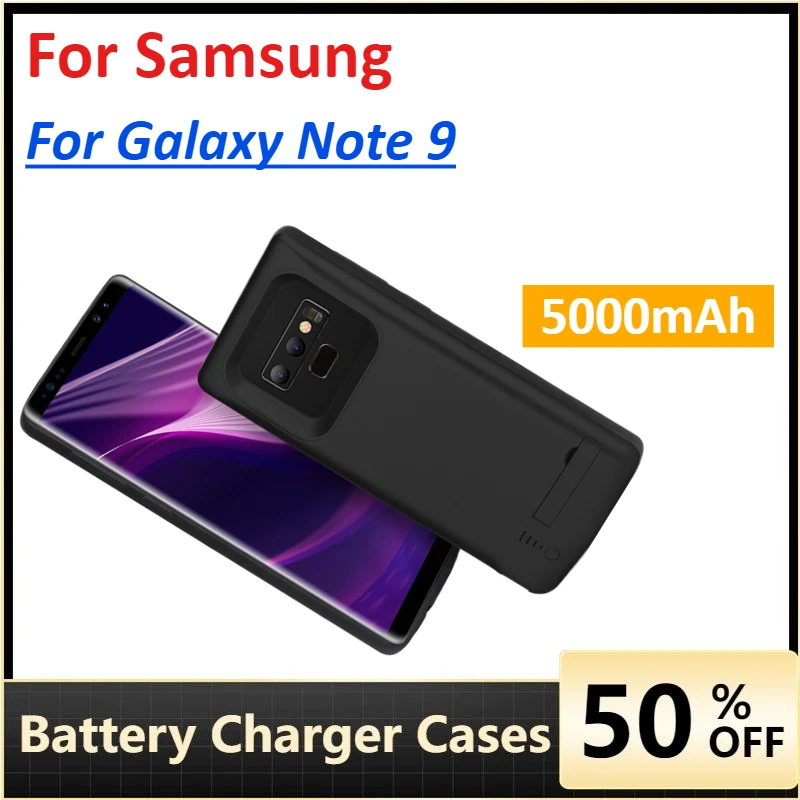 Casing Charger Baterai 5000mAh untuk Samsung Galaxy Note 9, Power Pack Cover, Casing Charger USB