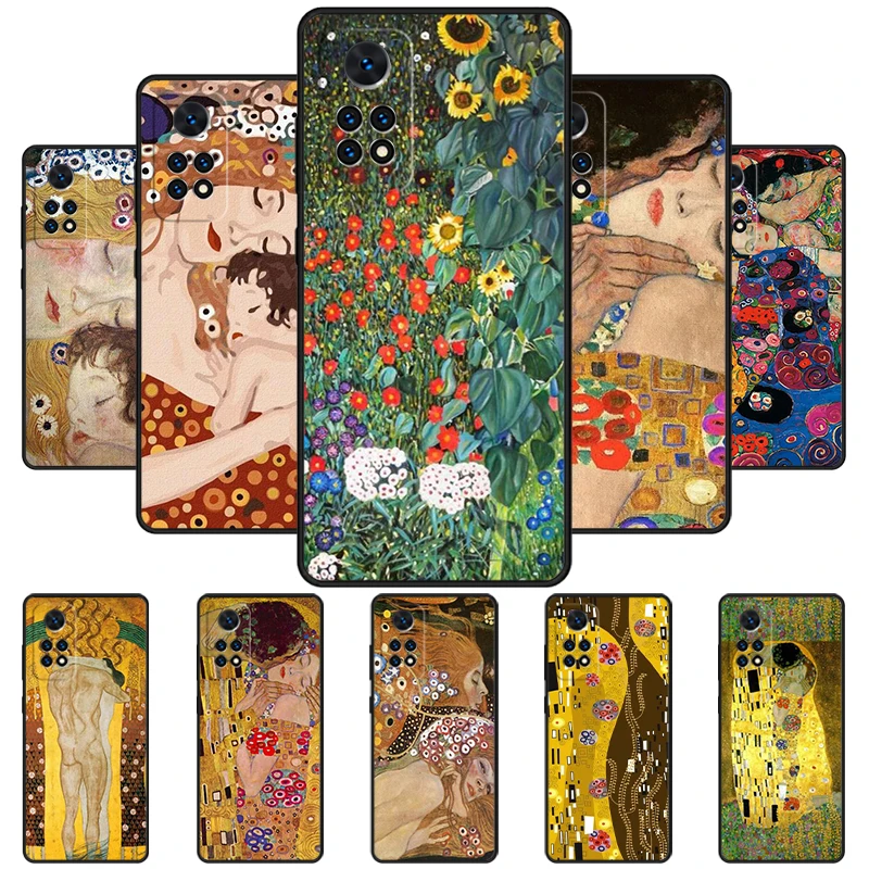 Starry Night Klimt Kiss Phone Case For Redmi Note 11 EPro 11S 10T 9S Promax 8 Pro Xiaomi Mi 11 12X 12S Ultra Cover