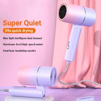 Mini Folding Hairdryer 800W Safe Low Power Hydrating Negative Ions Hair Care for Home Travel Dormitory Mute Blow Drier