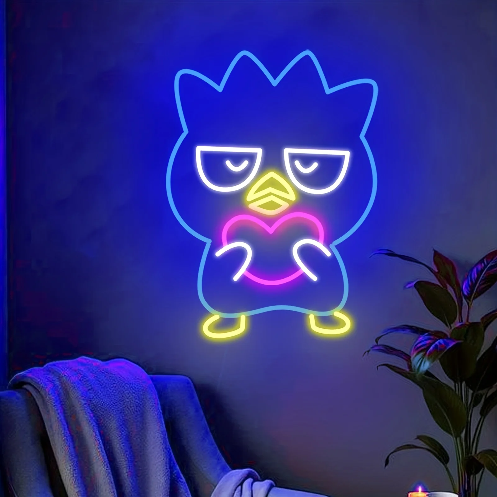 

Cuddly Bird Holding Heart LED Neon Sign for Kids Nursery Bedroom Decor Cute Animal Night Light Romantic Gift Wall Art Lighting