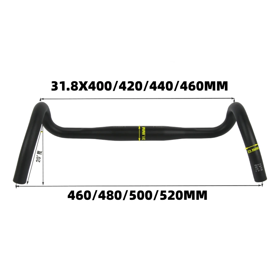 UNO Gravel Cross-country Road Handlebar/Bent Bar Aluminum Bicycle Handle Bars 31.8X400/420/440/460MM